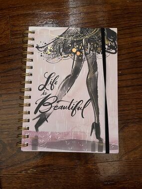 Life Is Beautiful Spiral Notebook - Pink & Black